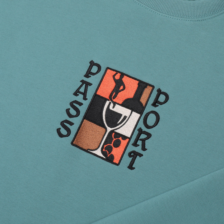 Passport Dine Em' Crewneck Washed Out Teal
