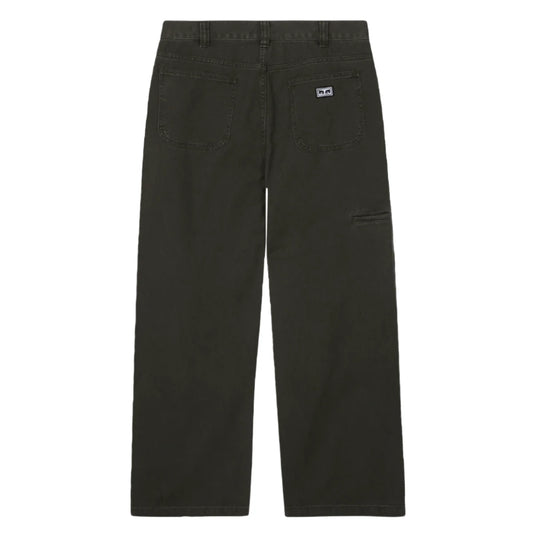 Obey Bigwig Double Knee Work Denim Rosin Faded Wash