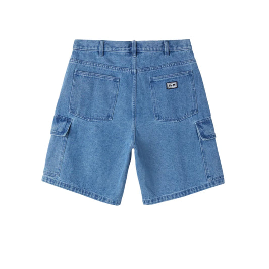 Obey Baggy Denim Cargo Short Light Indigo