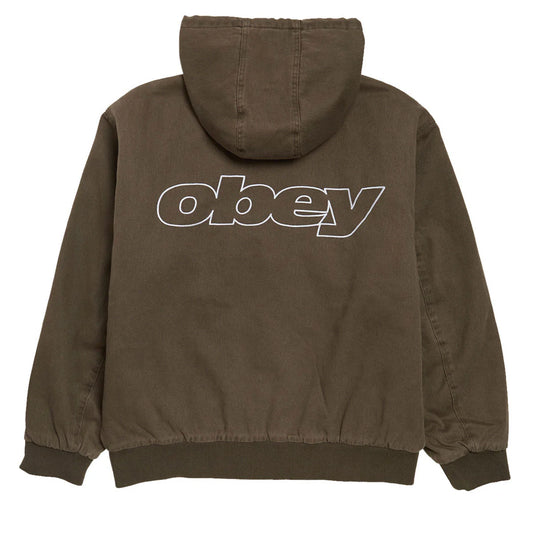 Obey Randy Zip Up Hoodie Wren Faded Wash