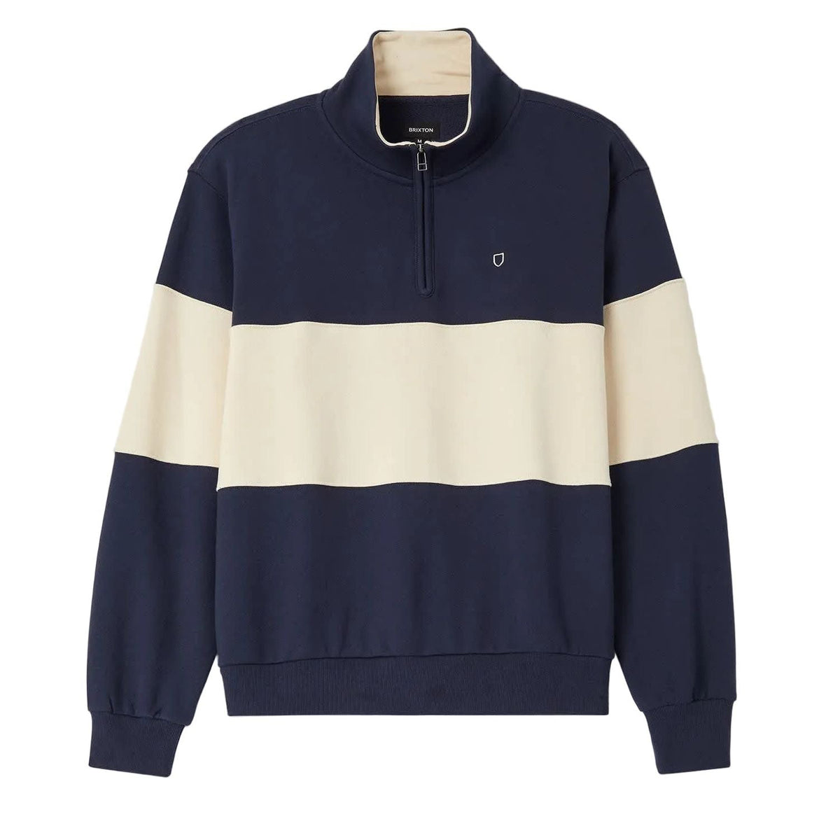 Brixton Danville Quarter Zip Fleece Navy/Whitecap