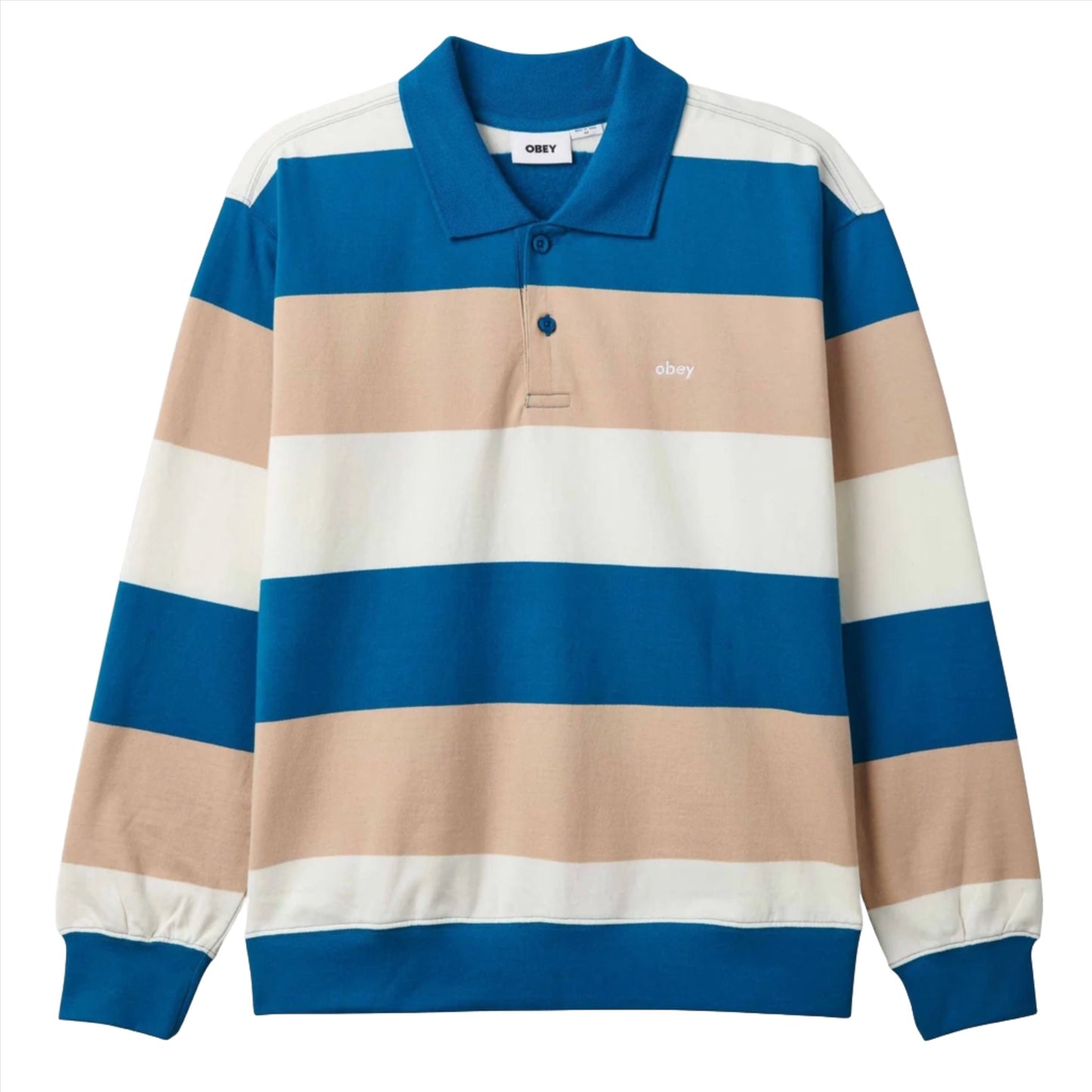 Obey Liam Polo Sweatshirt Deep Lagoon