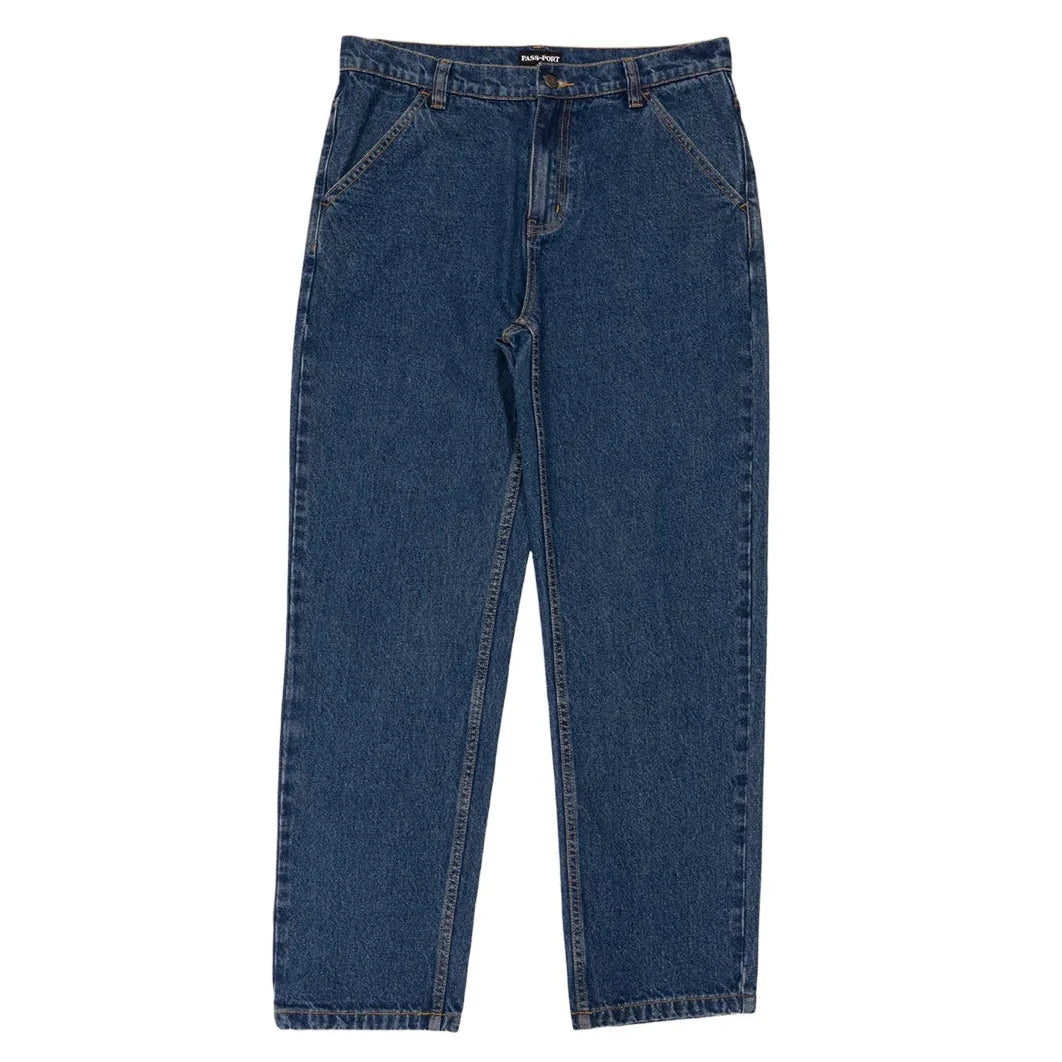 PassPort Recycled Denim Workers Club Pants Dark Indigo