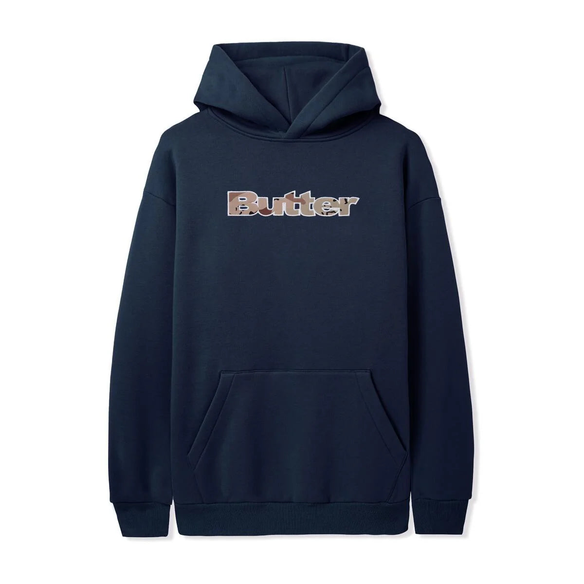 Butter Goods Logo Camo Appliqué Pullover Hoodie - Navy