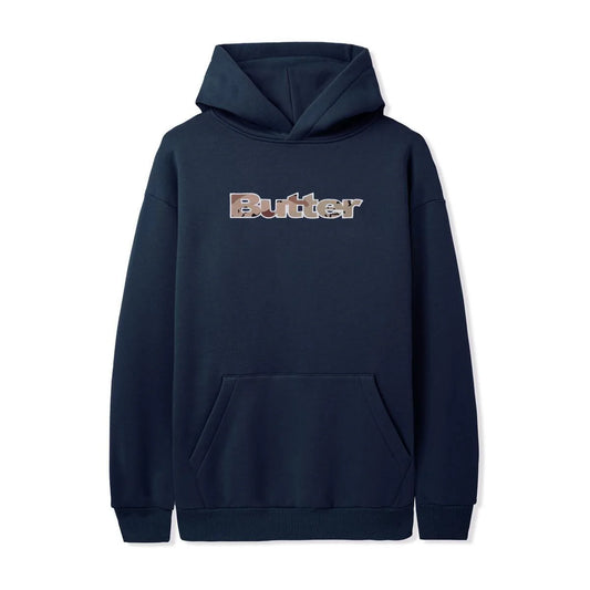 Butter Goods Logo Camo Appliqué Pullover Hoodie - Navy