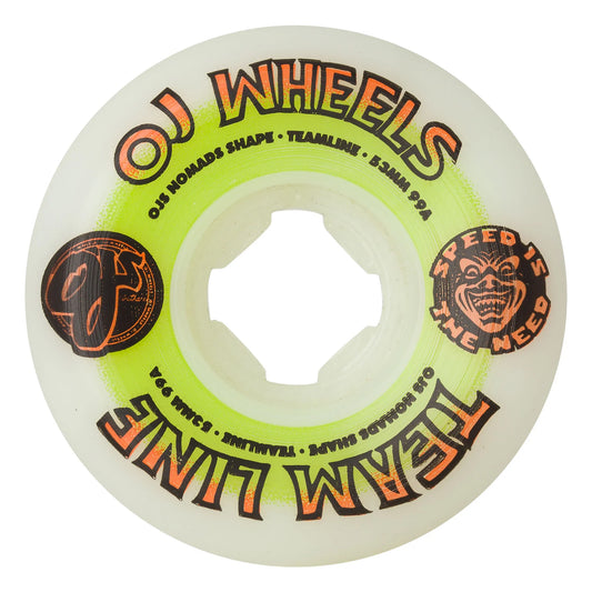 OJ Team Line Original White Green/Orange nomads OJ Skateboard Wheels 53mm