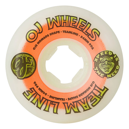 OJ Team Line Original White Orange/Green nomads 99a Skateboard Wheels 54mm