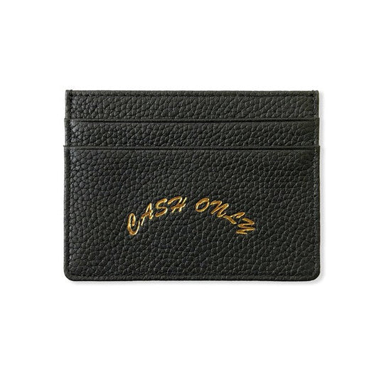 Cash Only Leather Card Holder Black