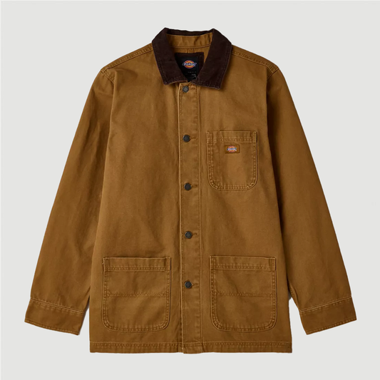 Dickies Stonewashed Duck Unlined Chore Coat SBD Brown