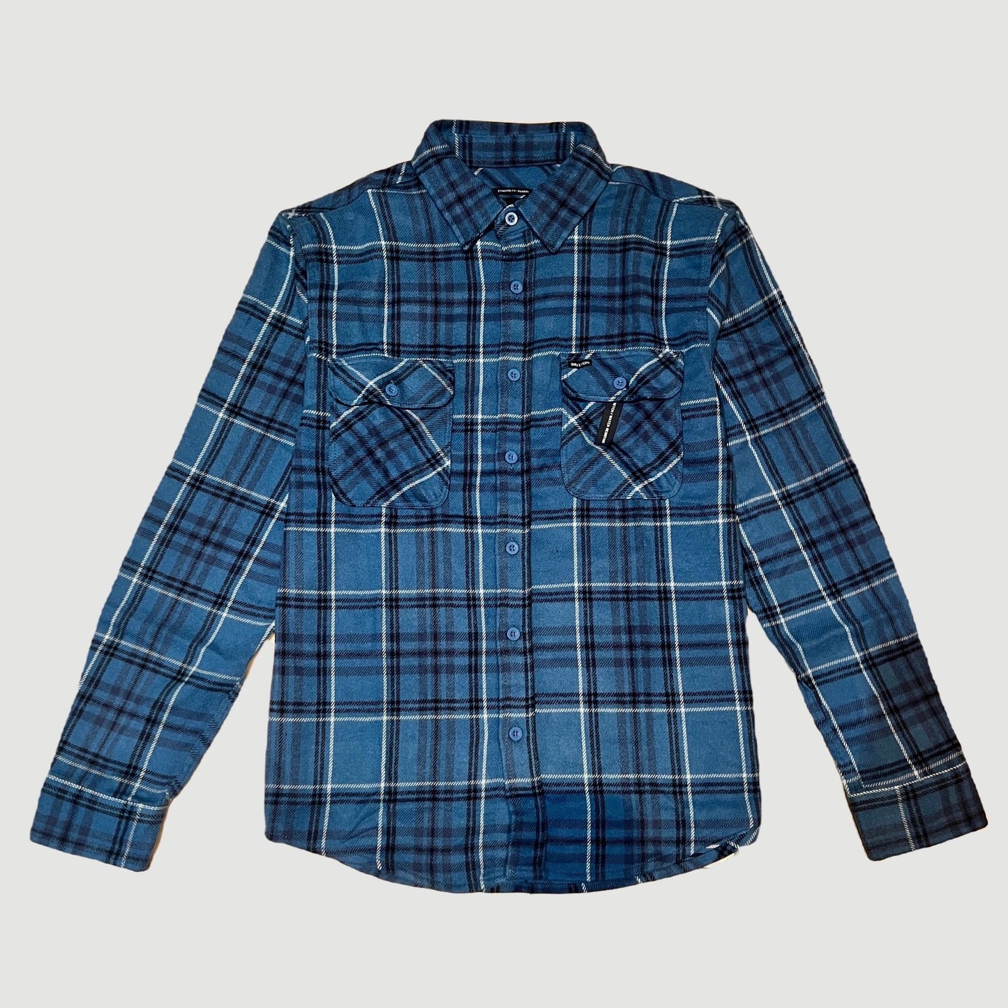 Brixton Bowery L/S Flannel Ocean Blue/Washed Navy