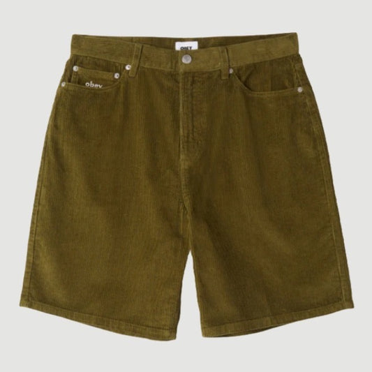 Obey Baggy Corduroy Shorts Moss Green
