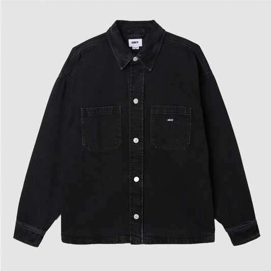 Obey Milton Shirt Jacket Faded Black