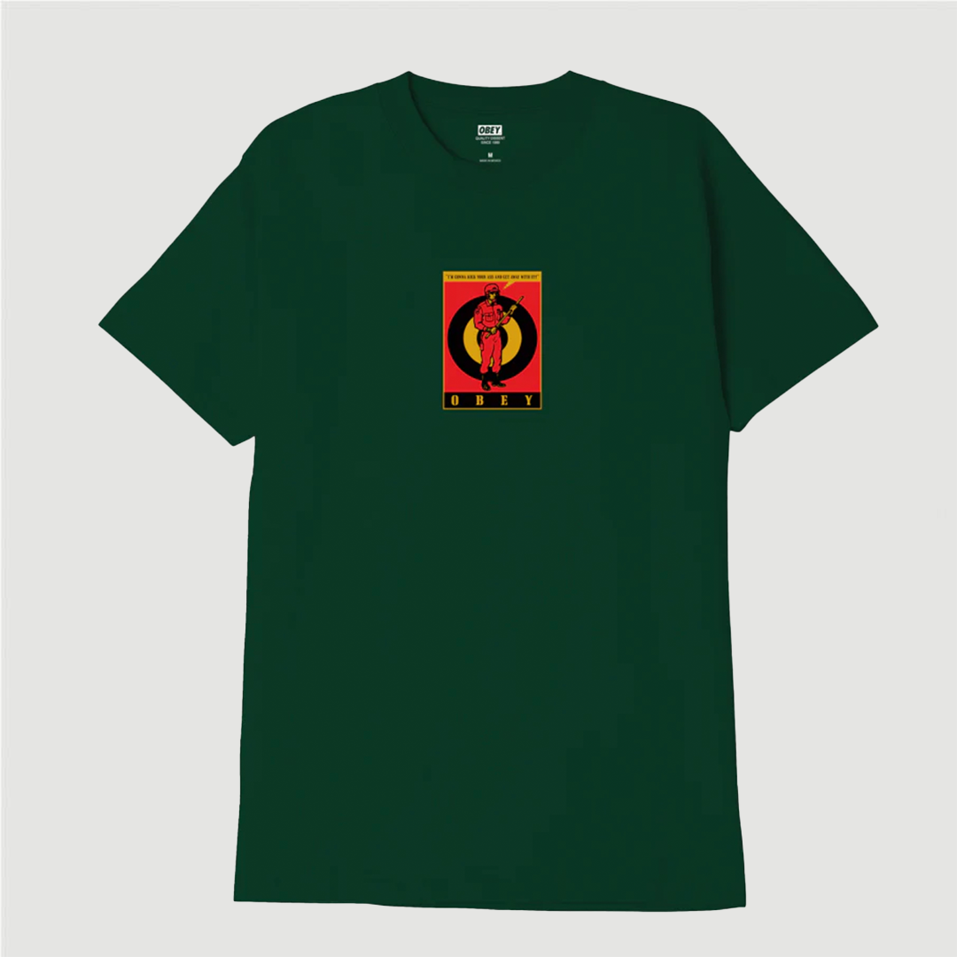 Obey Riot Cop Tee Forest Green