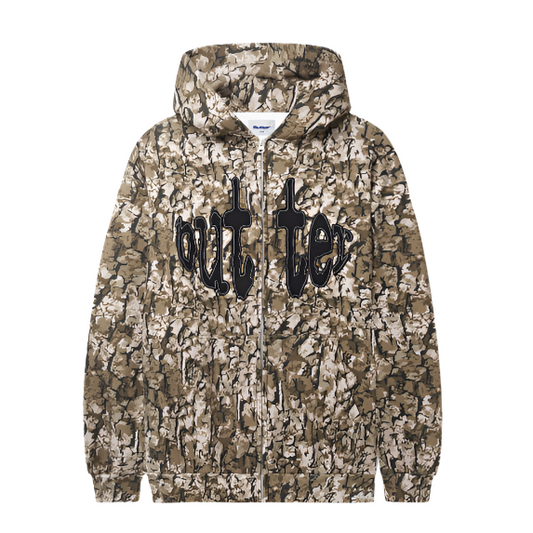 Butter  Goods Frenzy Zip Hoodie Tan Camo