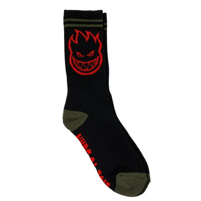 Spitfire Wheels Socks Bighead Black/Olive/Red
