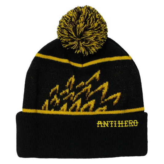 Anti Hero Skateboards Beanie Eagle Pom Black/Yellow