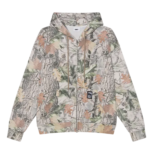 Obey Gothic Zip Hoodie Dusty Vintage Wood Camo