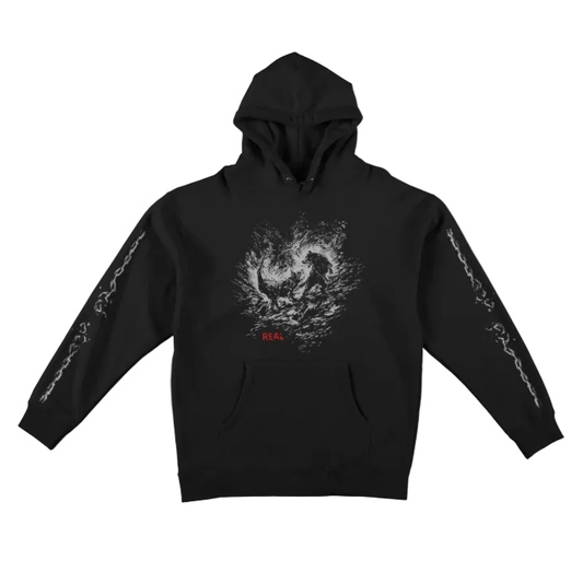 Real Skateboards Hoodie Dog Bite Black