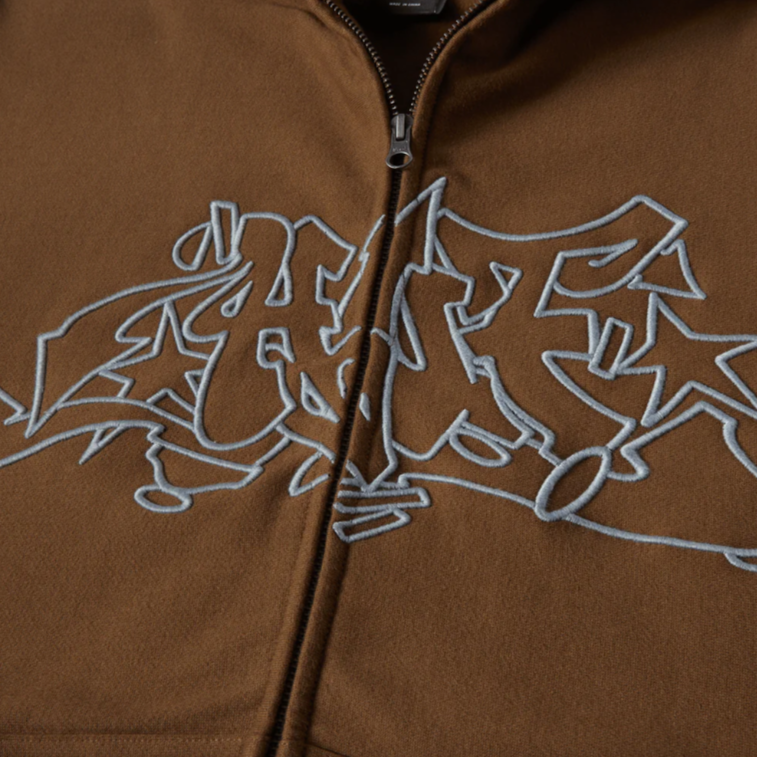 HUF OUTLINES HEAVY WEIGHT FULL-ZIP FLEECE