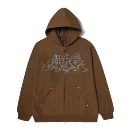 HUF OUTLINES HEAVY WEIGHT FULL-ZIP FLEECE