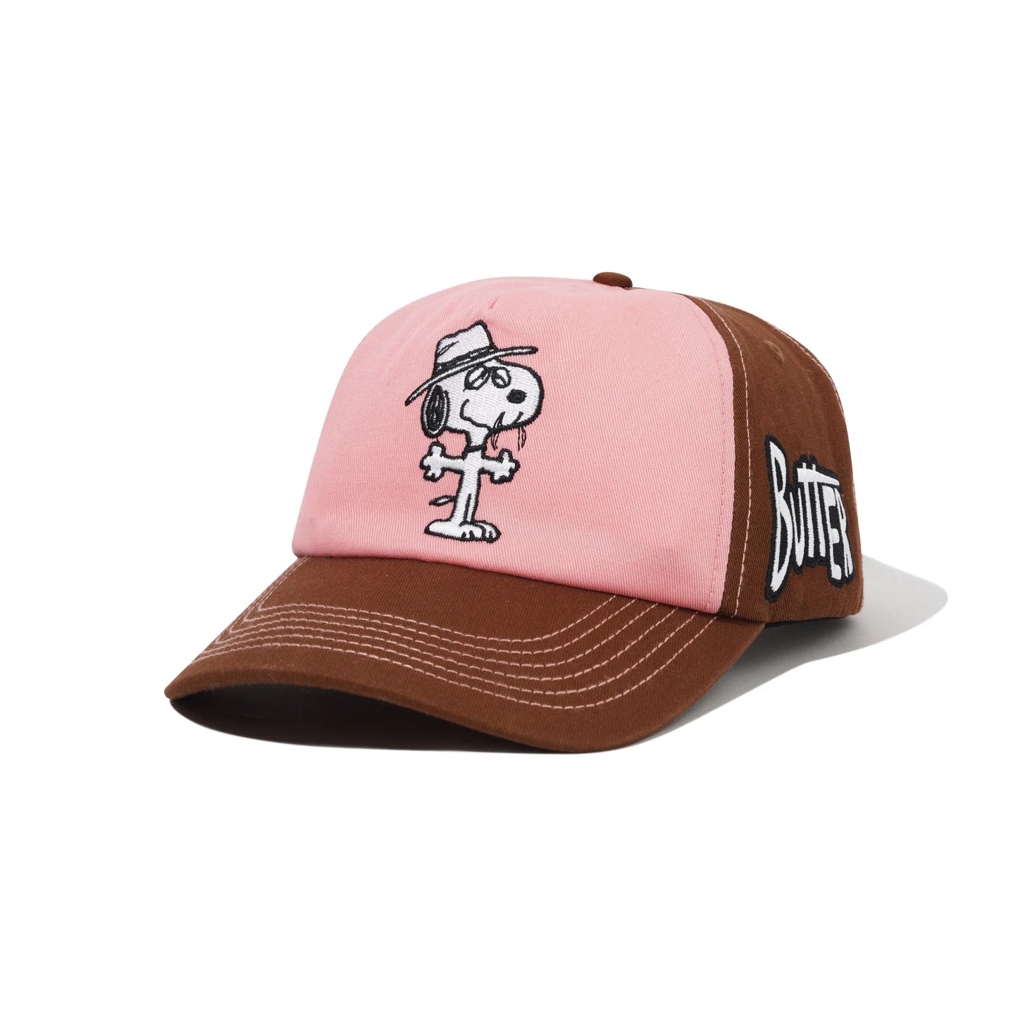 Butter Goods Spike 5 Panel Hat Brown/Pink