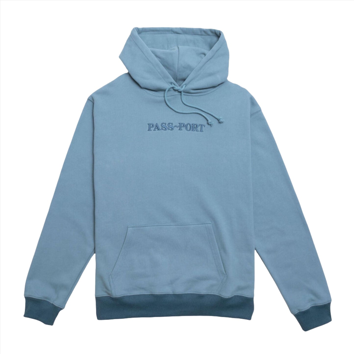 Passport Official Contrast Organic Hoodie Baltic Blue