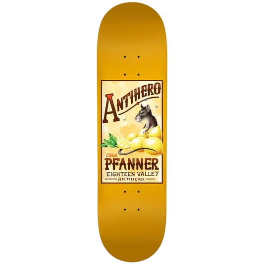 Anti Hero Skateboard Deck Pfanner Homers Pt 2 Yellow 8.25