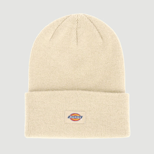 Dickies Woven Label Cuffed Tall Beanie Natural/Whitecap Gray