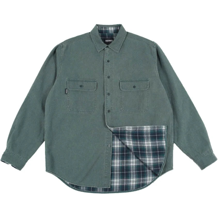 Theories Union Flannel Sea Green