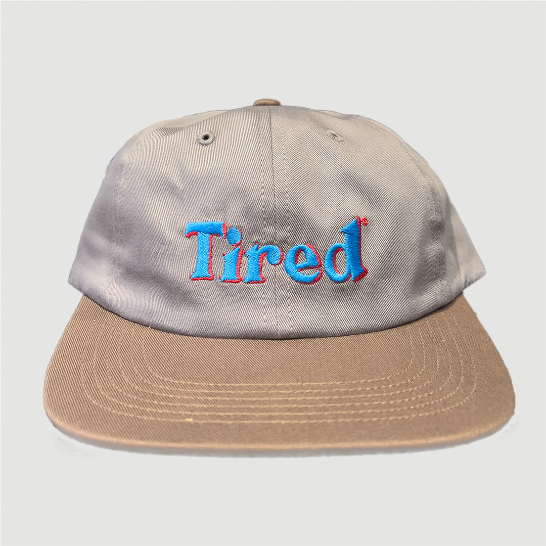 Tired Two Tone Logo Cap Grey Brown